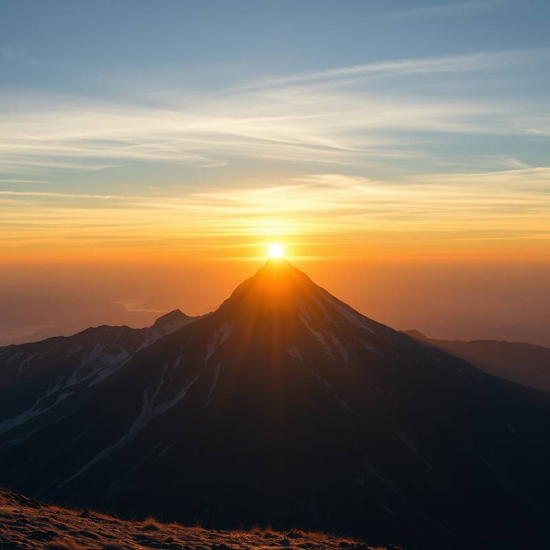 Foto de un amanecer en la cima