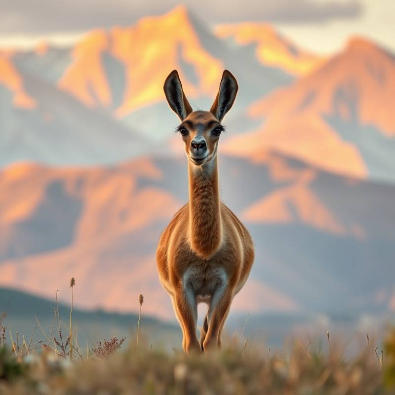 Foto de una vicuña en su hábitat natural